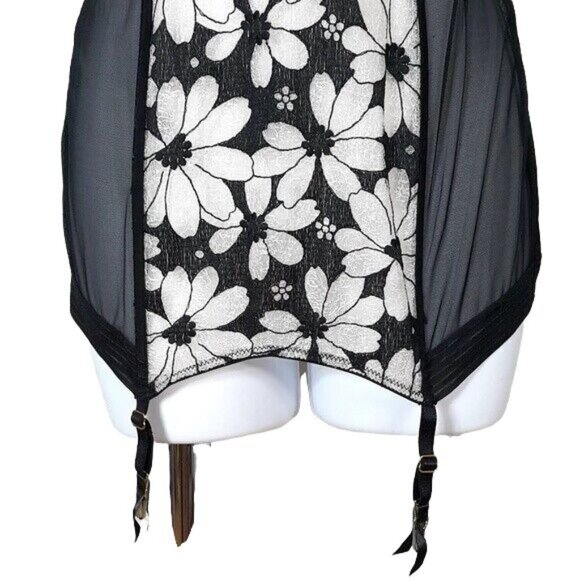 Victoria's Secret Bustier Corset Black 34C Underwire Garter Bone Merry Widow NWT - Picture 3 of 11